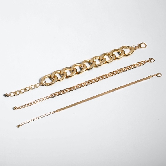 **TALLIE* 3-Pc Gold Chain Fashion Bracelet Set - Picture 8 of 9